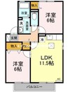 ヴィラ・シュモク 2LDKの間取り