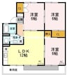 ノーブル清水　Ａ棟 3LDKの間取り