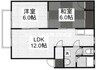 ディアス関Ⅱ 2LDKの間取り