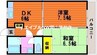 グリーンシティ 2DKの間取り