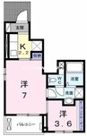 パーシモン 1Kの間取り