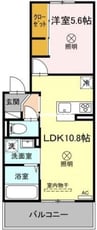 グリーンウイング 1LDKの間取り