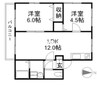 Lieben Heim　A棟 2LDKの間取り