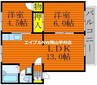 ドミ・アゼリアＢ 2LDKの間取り