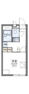 レオパレスパレ　ロワイヤル 1Kの間取り