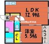 ラ・パルテール金岡東町　壱番館 1LDKの間取り