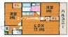 サラージュ 2LDKの間取り