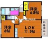FLOR　A棟 2LDKの間取り