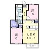 シーサイドＢ 2LDKの間取り