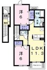 セレーノＢ 2LDKの間取り