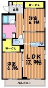 ヴィラ　シャテーニュ 2LDKの間取り