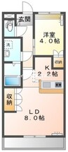 ミロワール伍番館 1LDKの間取り