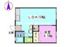 ヴィレッジ白菊 1LDKの間取り