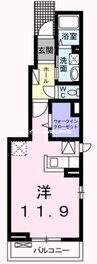 アラマート 1Rの間取り