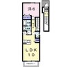 デフィー倉富Ｂ 1LDKの間取り