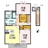 イソミール 2LDKの間取り