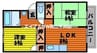 シャンポールさいＡ 2LDKの間取り
