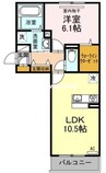 Merveille　A棟 1LDKの間取り