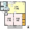 ノーブル清水　Ｃ棟 2LDKの間取り