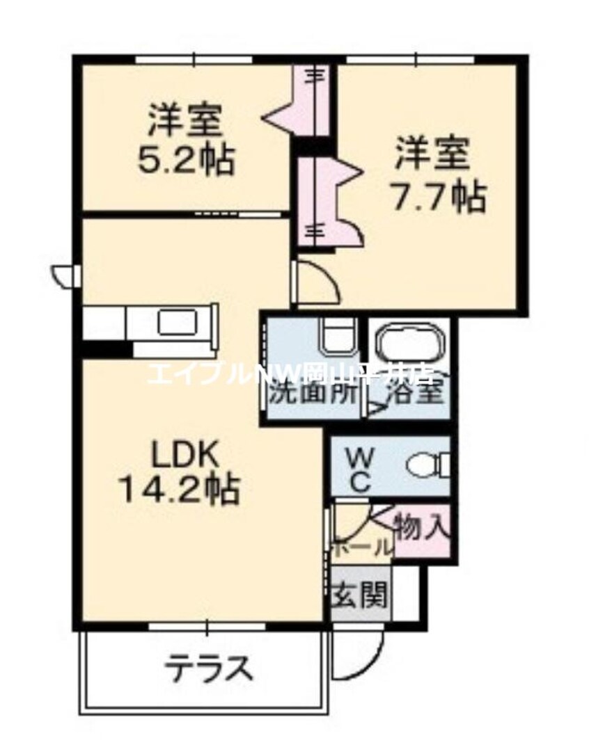 間取図 プリムベール城東　弐番館