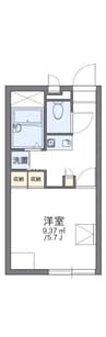 レオパレスアロハＢ 1Kの間取り