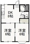 ティファニーⅡ 2DKの間取り