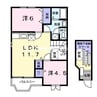 プロムナードα 2LDKの間取り