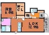 シャーメゾンみずほ　B棟 1LDKの間取り
