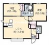 ル・パルク兼基　Ⅰ棟 2LDKの間取り