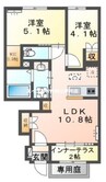 ジョリ 2LDKの間取り