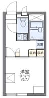レオパレスＢ　Ｆ　プログレ 1Kの間取り