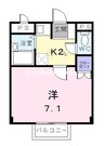 オーキッドテラス平井 1Kの間取り