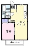 レジデンス藤原 1LDKの間取り