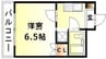 Renaxia中納言 1Kの間取り