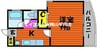 スリーサンズ 1Kの間取り