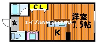 間取図 ワンルーム花房