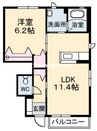 サント・ネージュ 1LDKの間取り
