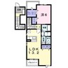 カルムメゾン 1LDKの間取り