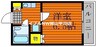 Renaxia中納言 1Kの間取り