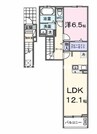 レジデンス寺地 1LDKの間取り