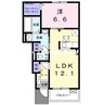 ラルーチェＡ棟 1LDKの間取り