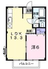 レジデンス藤原 1LDKの間取り