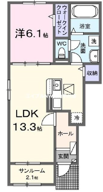 間取図 クレール六番館