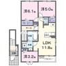 ヴィラ・マウントワン長尾Ａ 3LDKの間取り