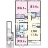 ヴィラ・マウントワン長尾Ａ 3LDKの間取り