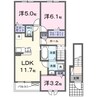 ヴィラ・マウントワン長尾Ｂ 3LDKの間取り