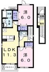 セレーノ　Ｄ 2LDKの間取り