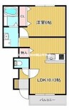 ルピナス平井 1LDKの間取り