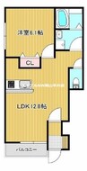 ルピナス平井 1LDKの間取り