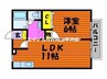 Calm Hills ３番館 1LDKの間取り